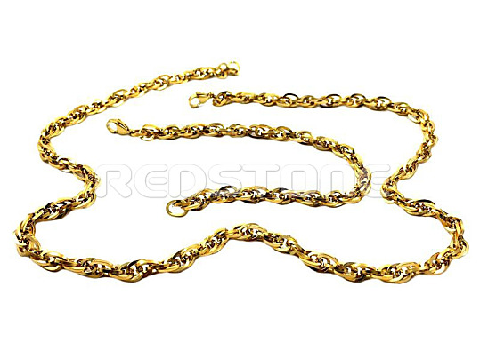 Pozlacený set šperků z chirurgické oceli - řetízek a náramek